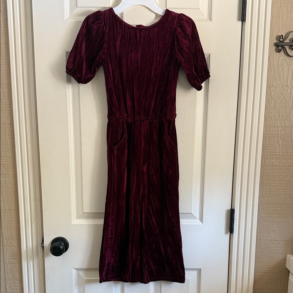 Cat & Jack Velvet Burgundy Kids jumpsuit